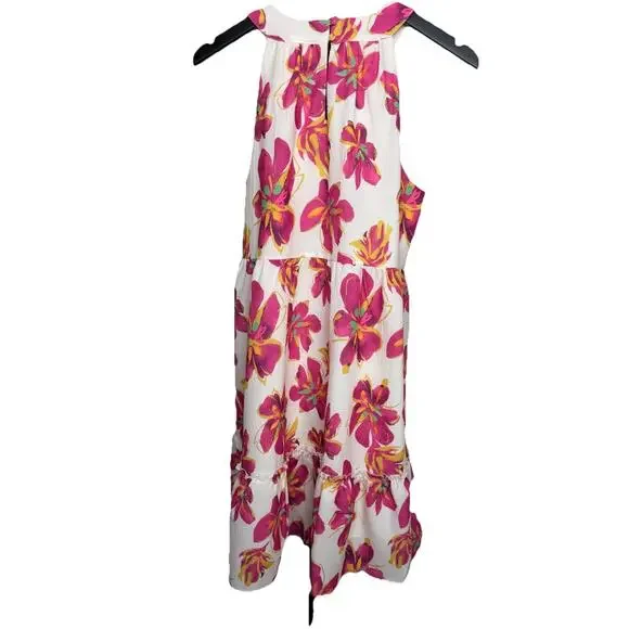 THML Tiered Halter Dress Womens Sz S Floral Summer Flowy Lined Anthropologie - Picture 3 of 10